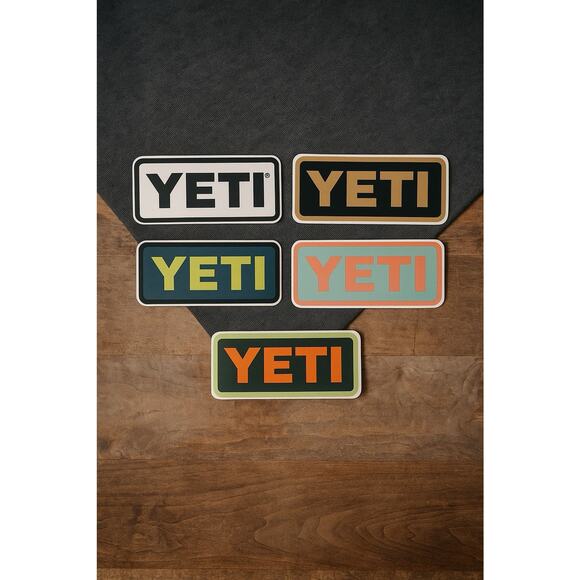 YETI Logo Stickers Bundle Lot of 5 Outdoor Adventure Decal Camping Hiking Cooler - Picture 1 of 3